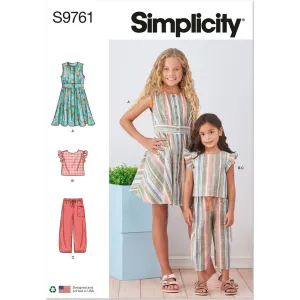 Simplicity Sewing Pattern S9761 Children's and Girls' Dress, Top and Pants