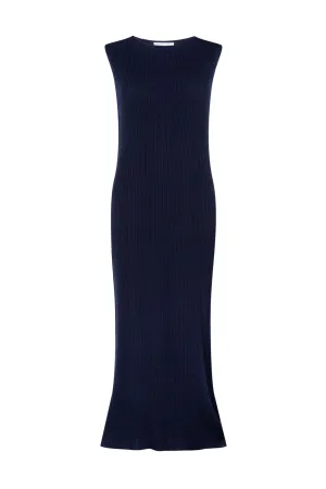 Sleeveless Ribbed Cashmere Dress