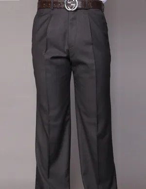 SLIM FIT FLAT FRONT DRESS PANTS, SUPER 150'S ITALIAN FABRIC | PA-200A-H.Charcoal