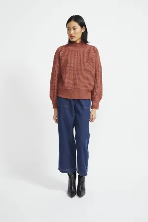 Staple - Stella Mock Neck Jumper - Sienna