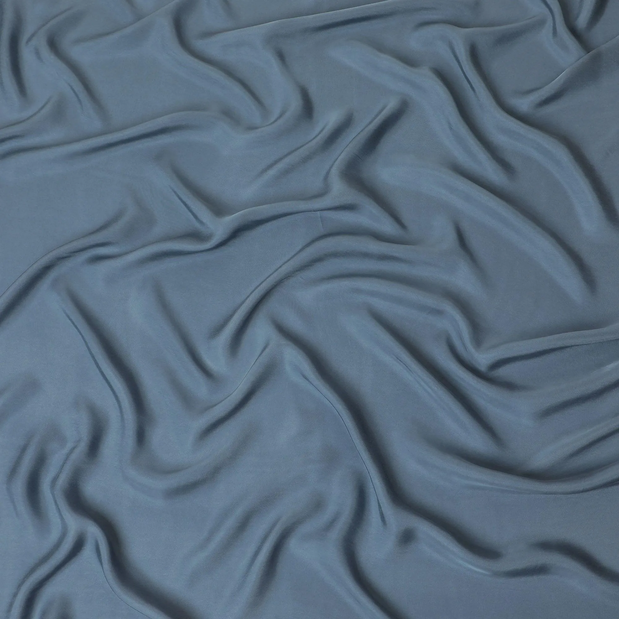 Steel blue plain 100% Biodegradable cupro fabric -D13952