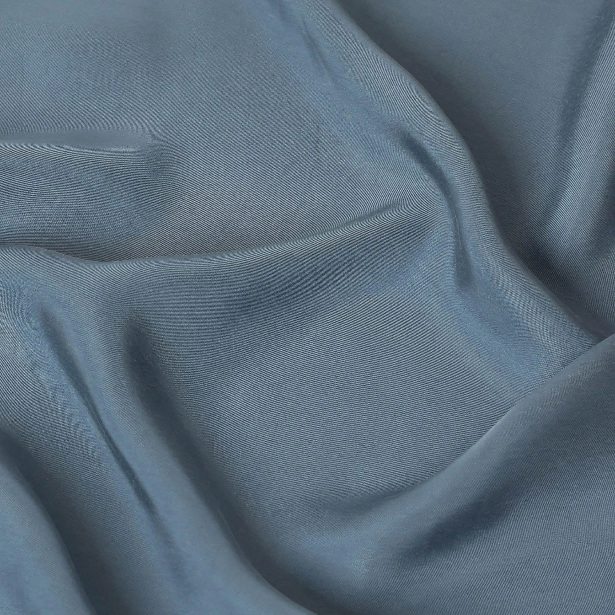 Steel blue plain 100% Biodegradable cupro fabric -D13952