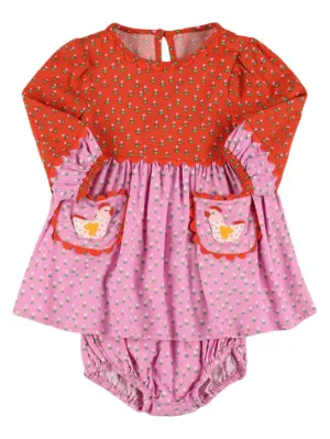 Stella McCartney Kids   Printed viscose dress &amp; diaper cover 
