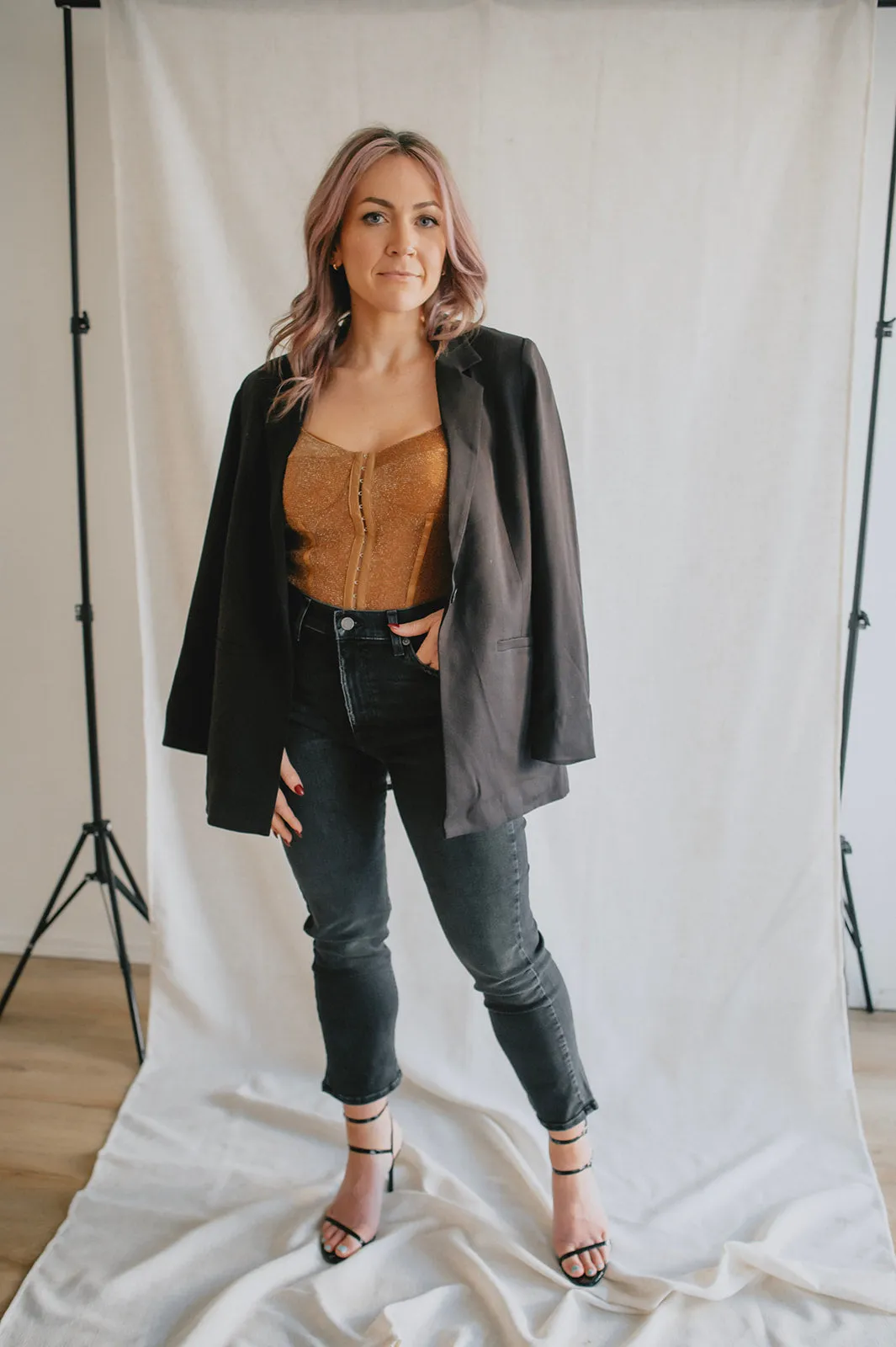 The Shimmer Night Rhythm Bodysuit by Free People - Bronze