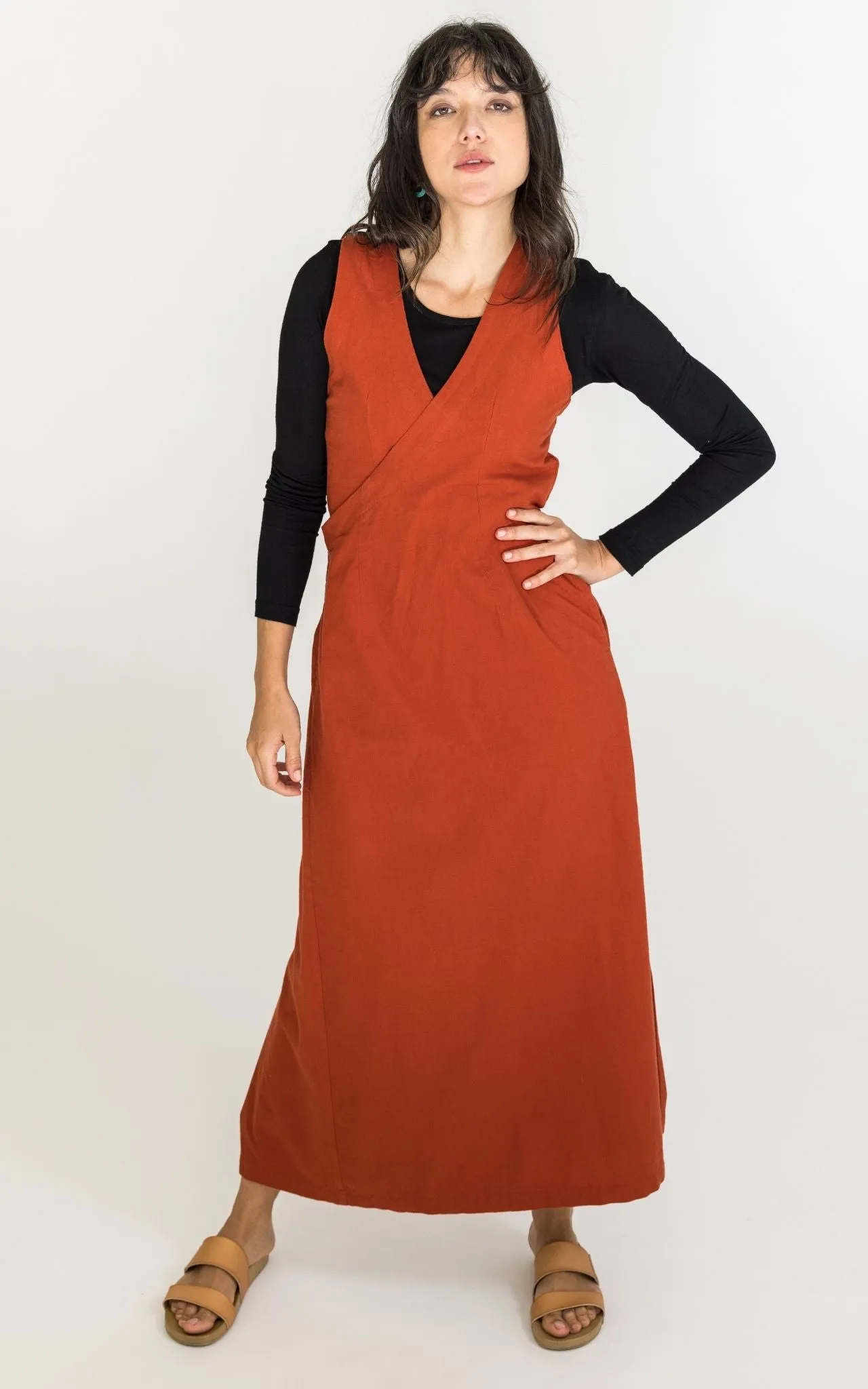 Tibetan Wrap Dress - Rust