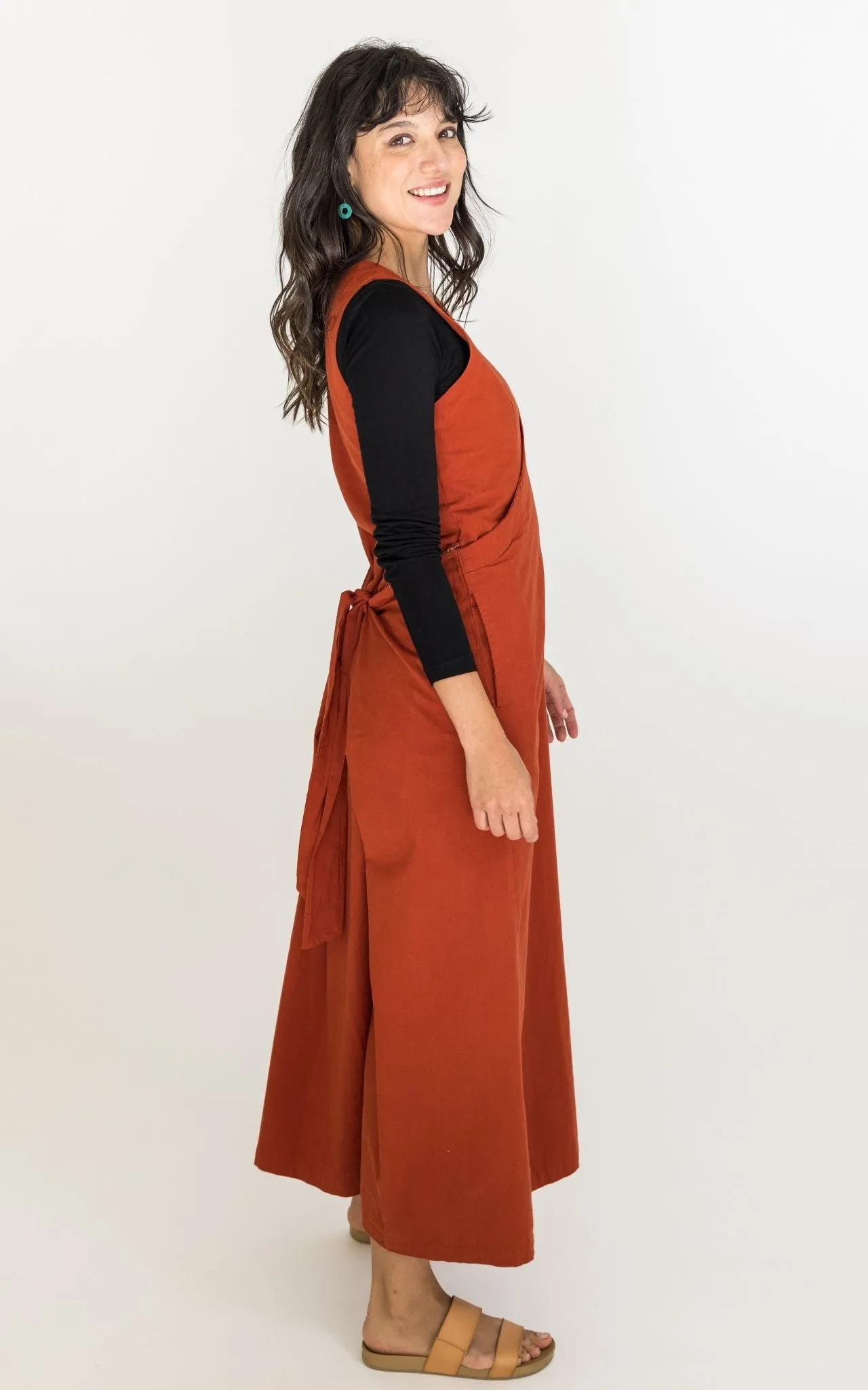 Tibetan Wrap Dress - Rust