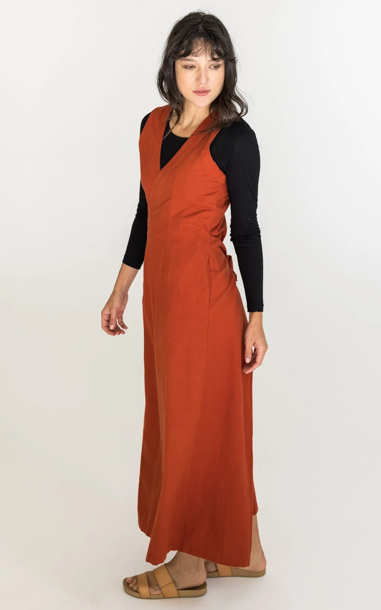 Tibetan Wrap Dress - Rust