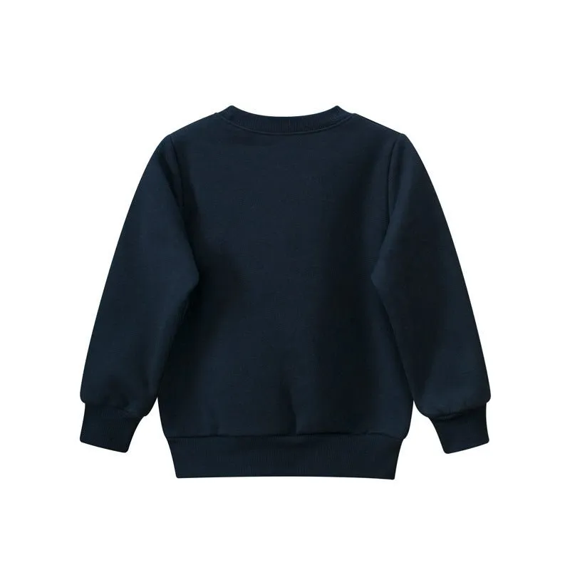 Toddler/Kid Girl's Black Sweatshirt with Bear Print Design