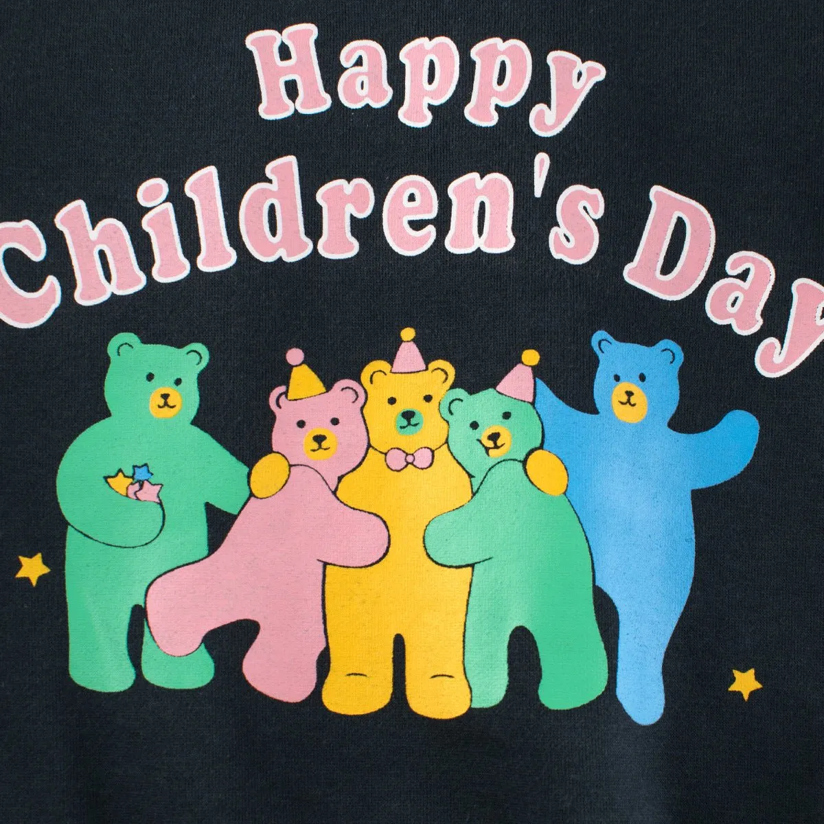 Toddler/Kid Girl's Black Sweatshirt with Bear Print Design