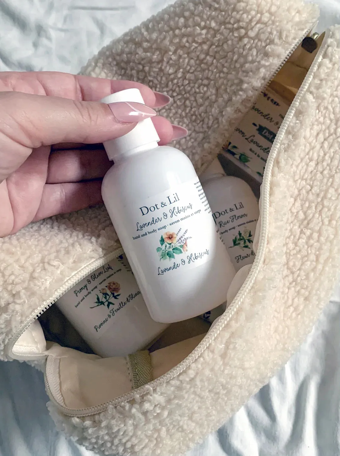 travel-size hand & body soap