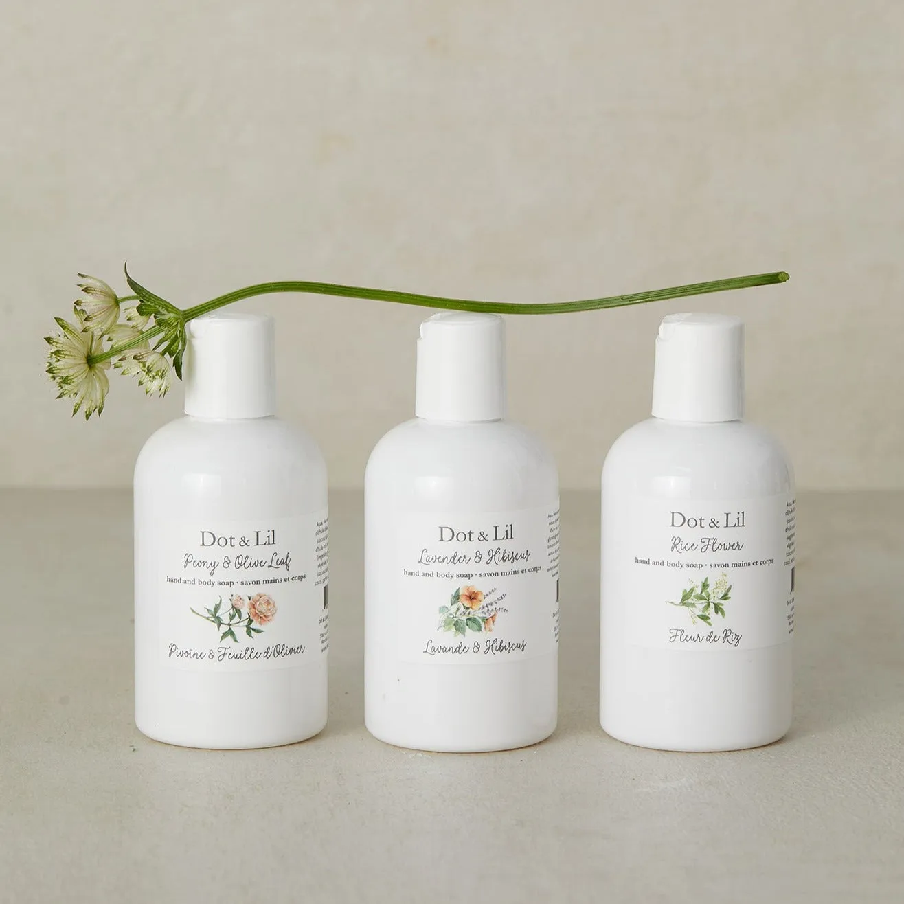 travel-size hand & body soap