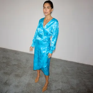 Turquoise Sundazed Summer Vienna Wrap Dress