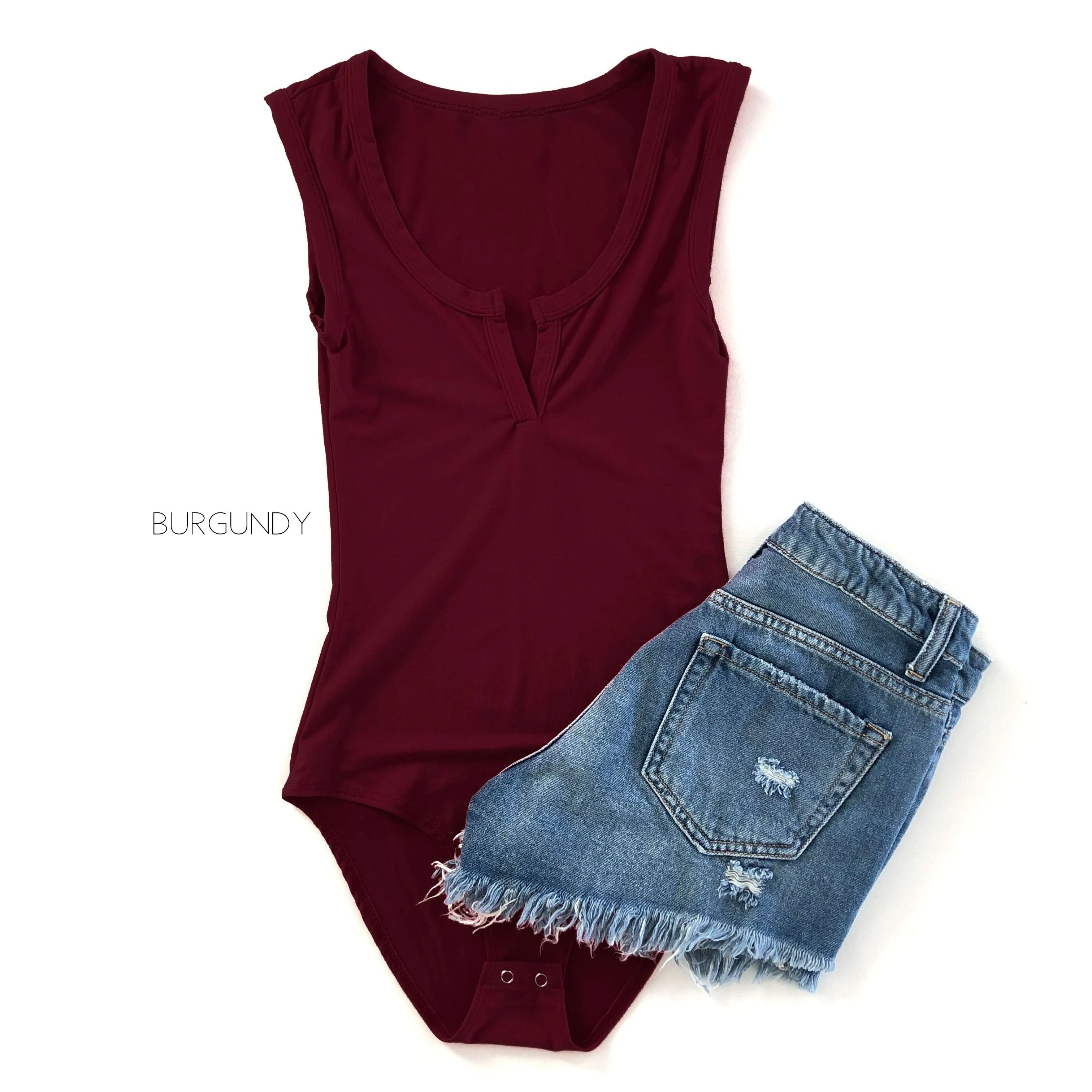 Ultra Soft Split Neck Bodysuit