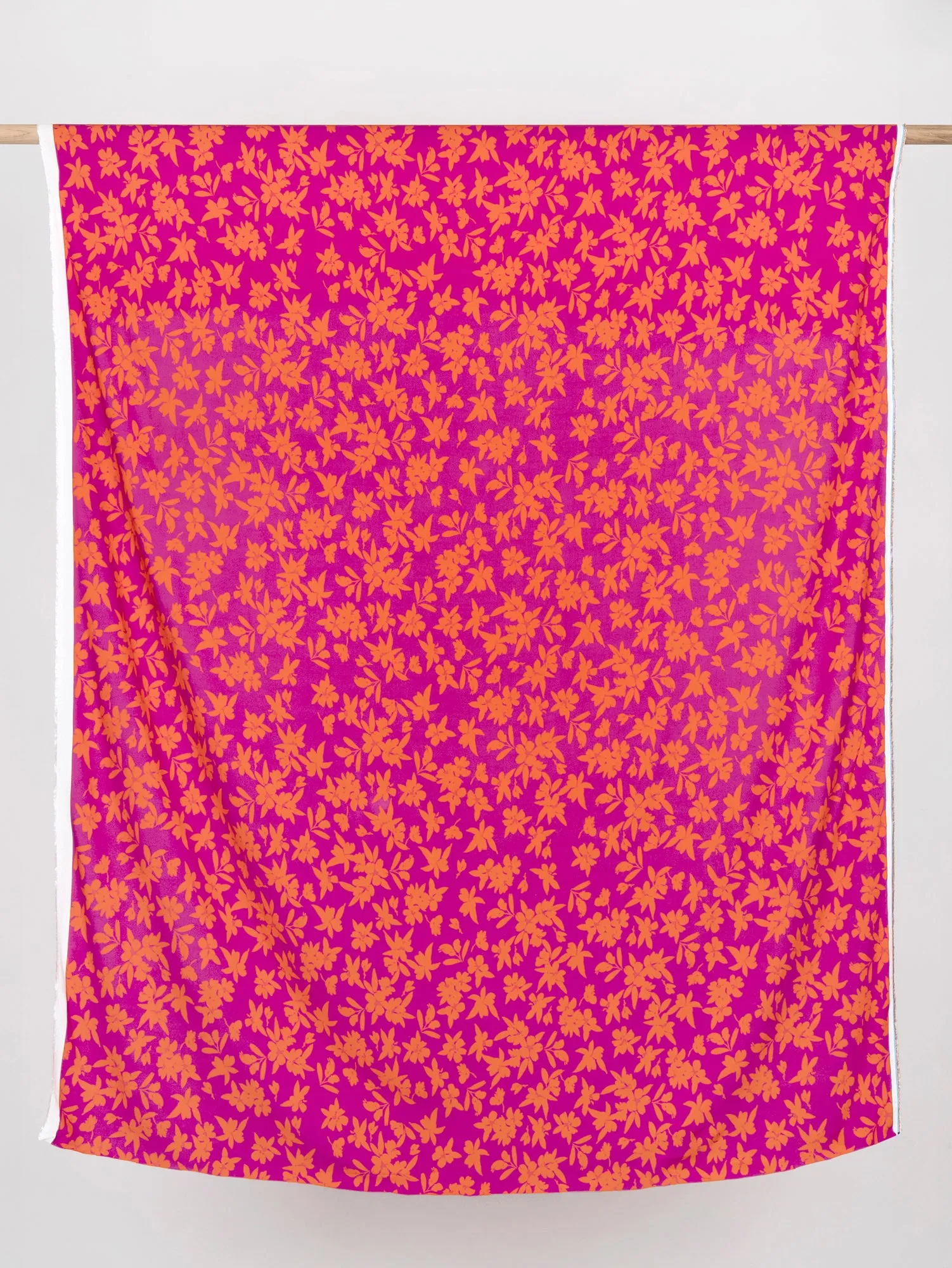 Vibrant Floral Print Viscose - Magenta   Orange