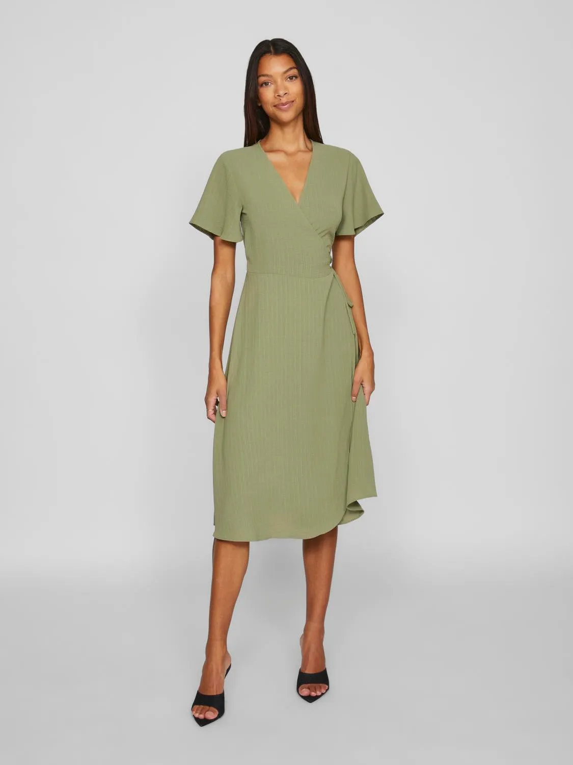 VILOVIE Long Dress - Oil Green