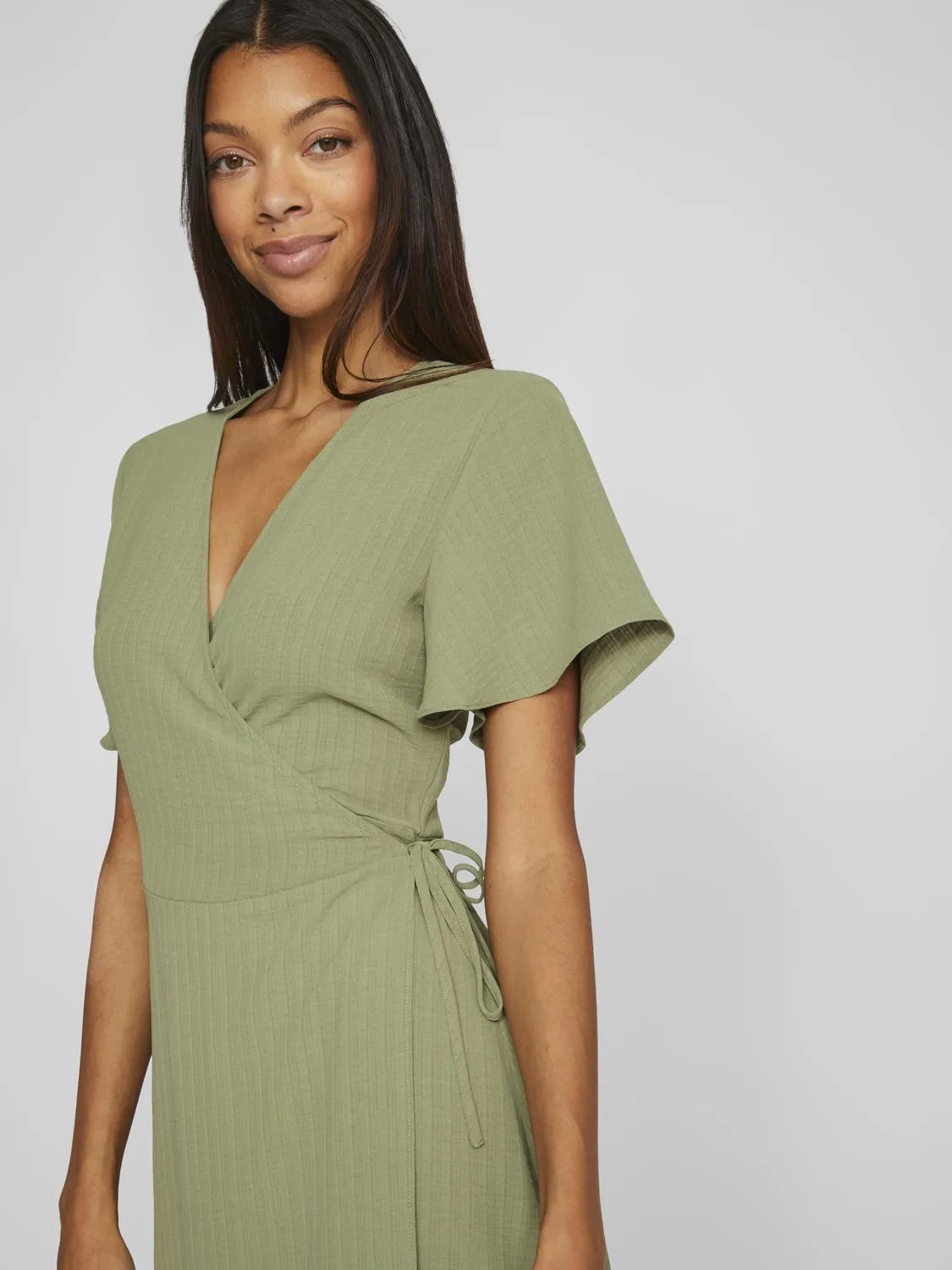 VILOVIE Long Dress - Oil Green