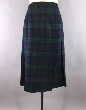 Vintage 1950s Wool Kilt / Black Watch Campbell Tartan