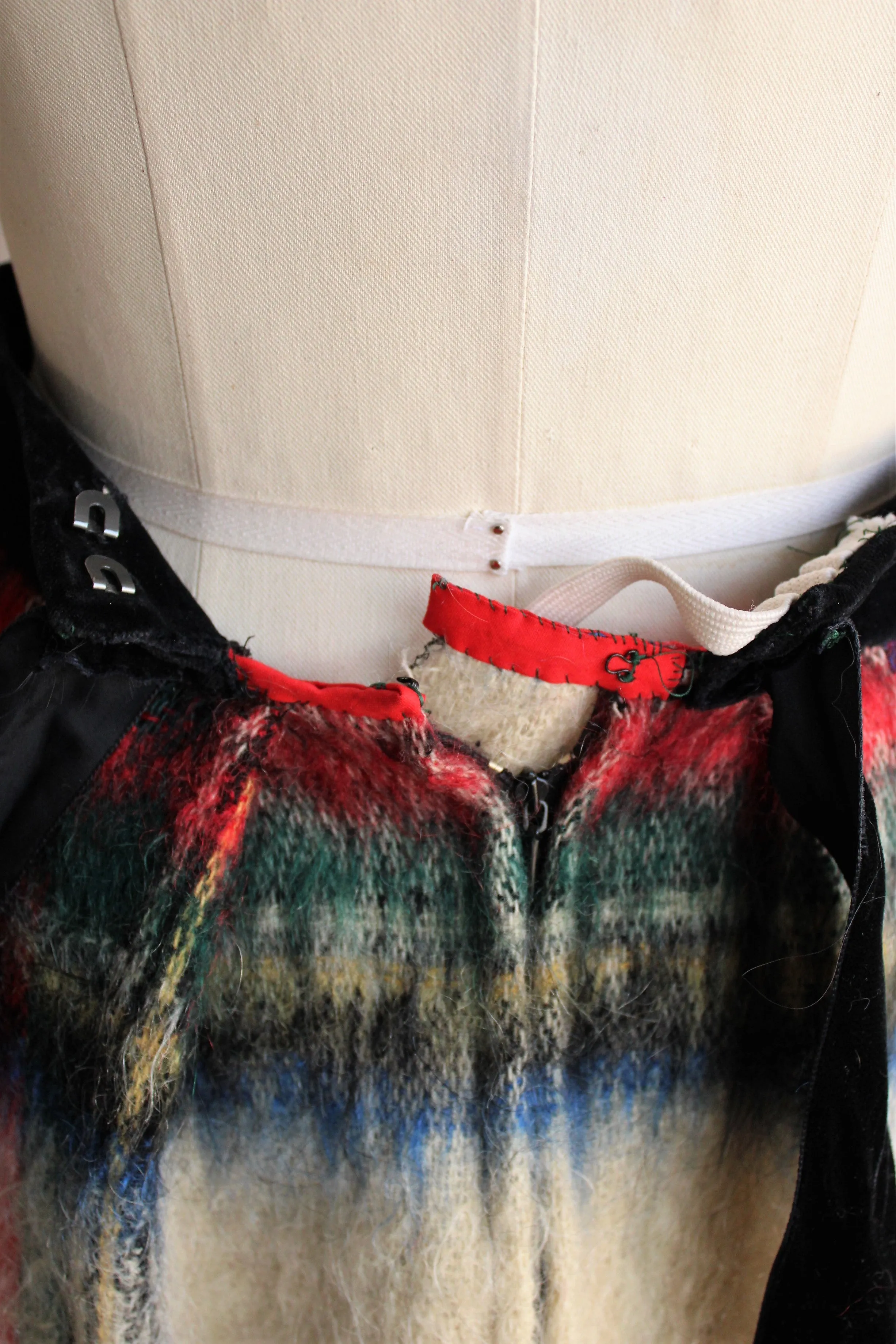 Vintage 1960s Plaid Mohair Skirt