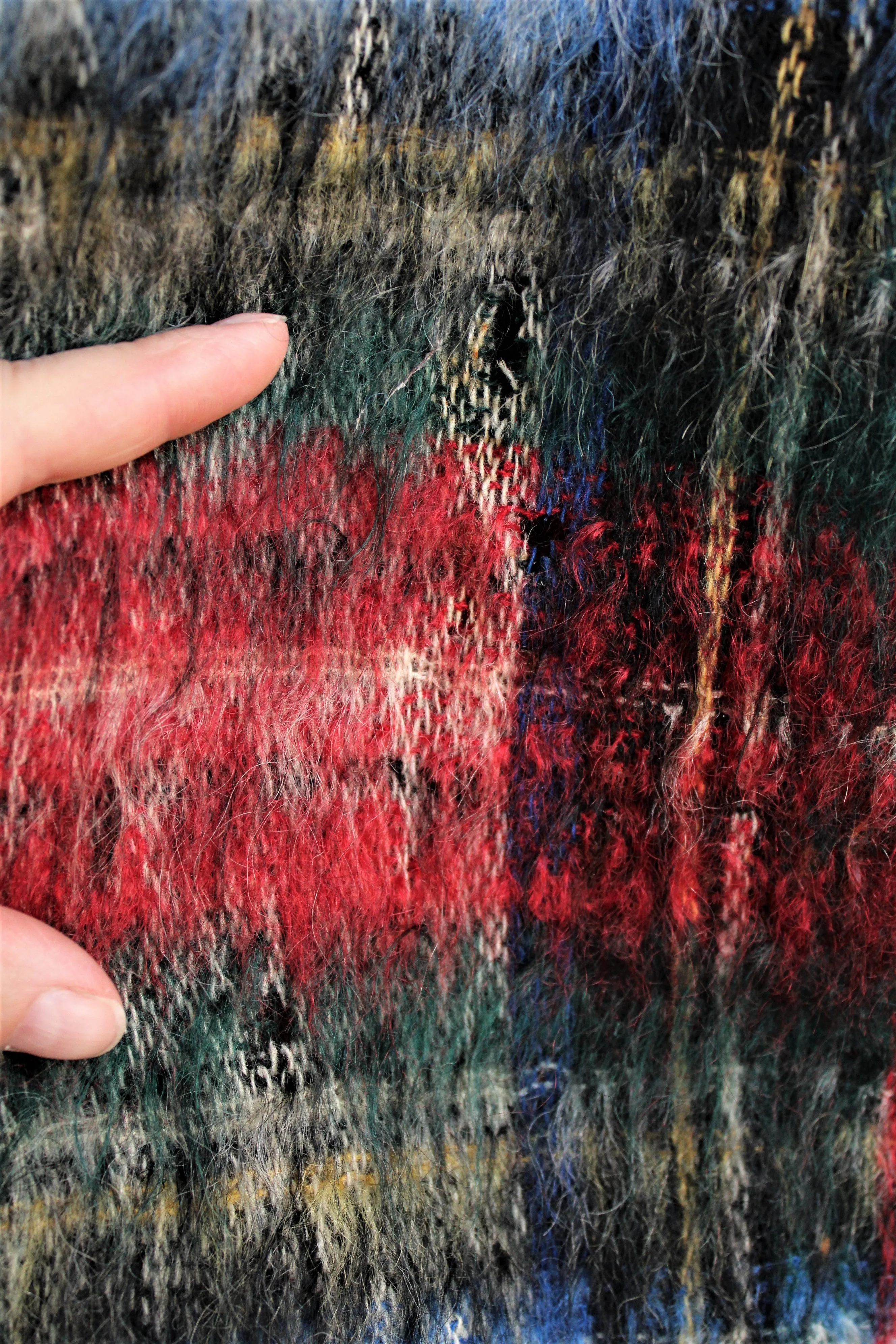 Vintage 1960s Plaid Mohair Skirt
