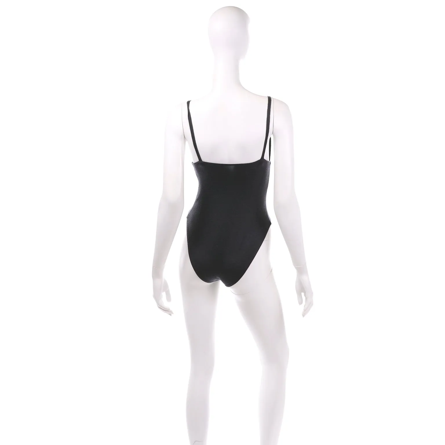 Vintage Charcoal Grey Salvatore Ferragamo Tank Style Wool Bodysuit