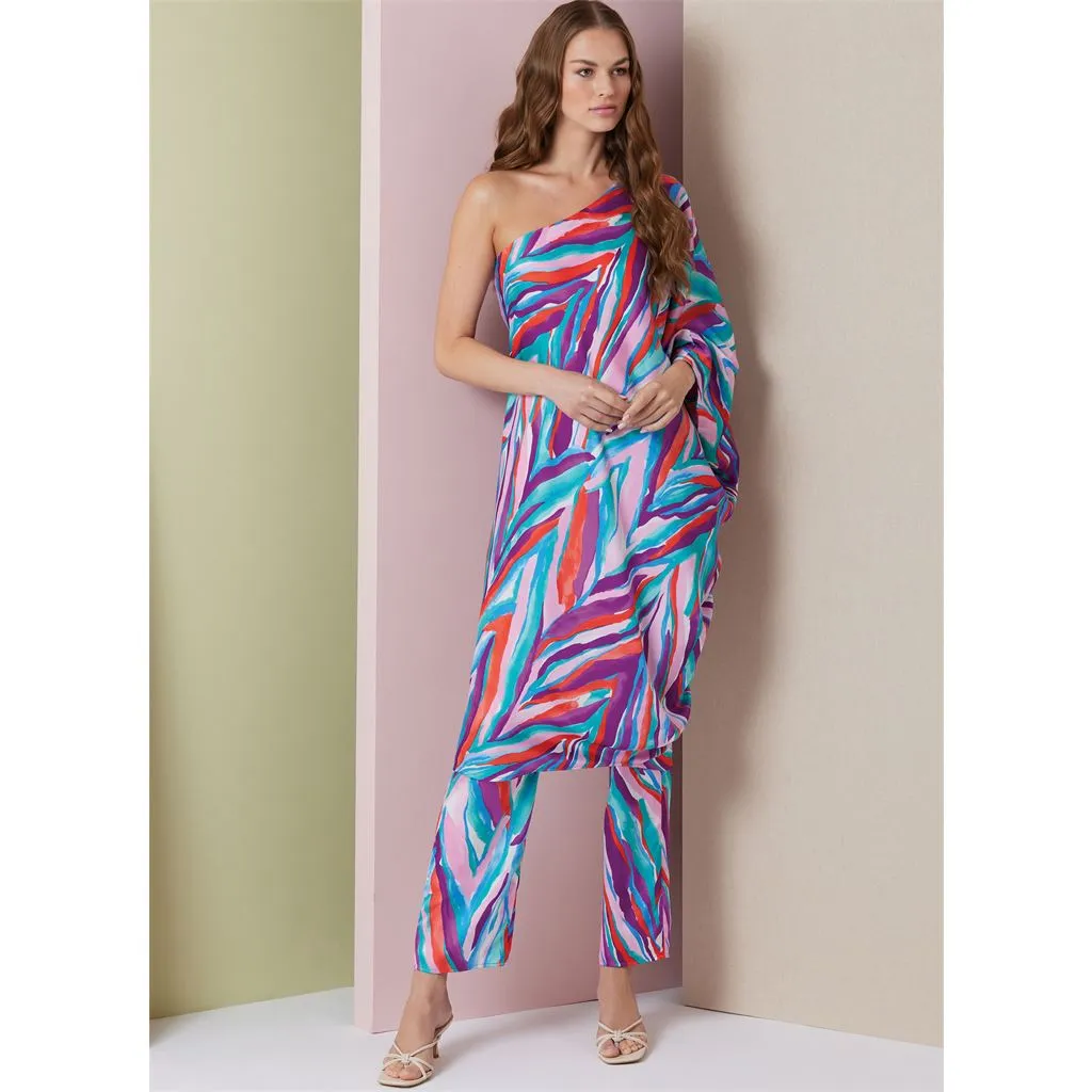Vogue Pattern V2021 Misses' One Shoulder Dress and Pants