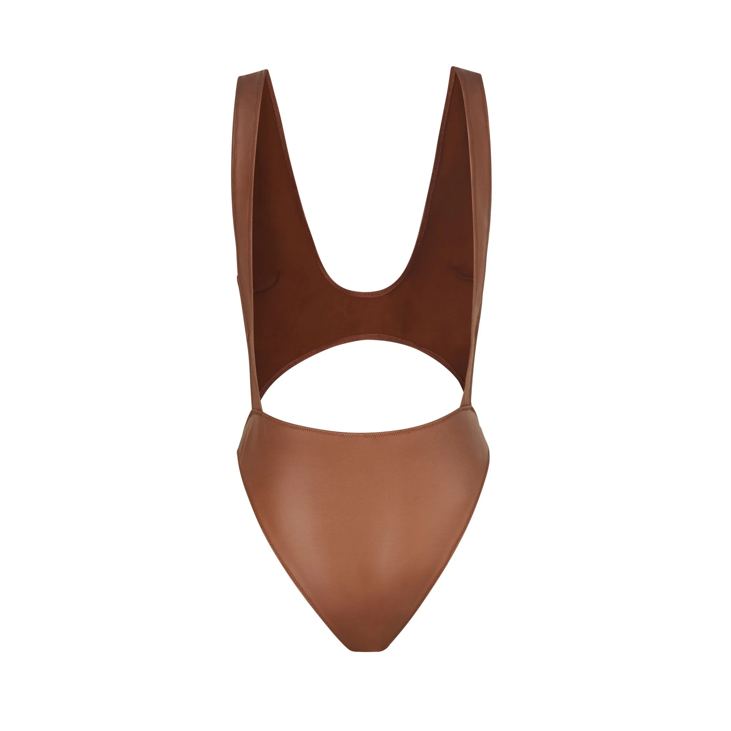 WET JERSEY CUT OUT BODYSUIT | COPPER