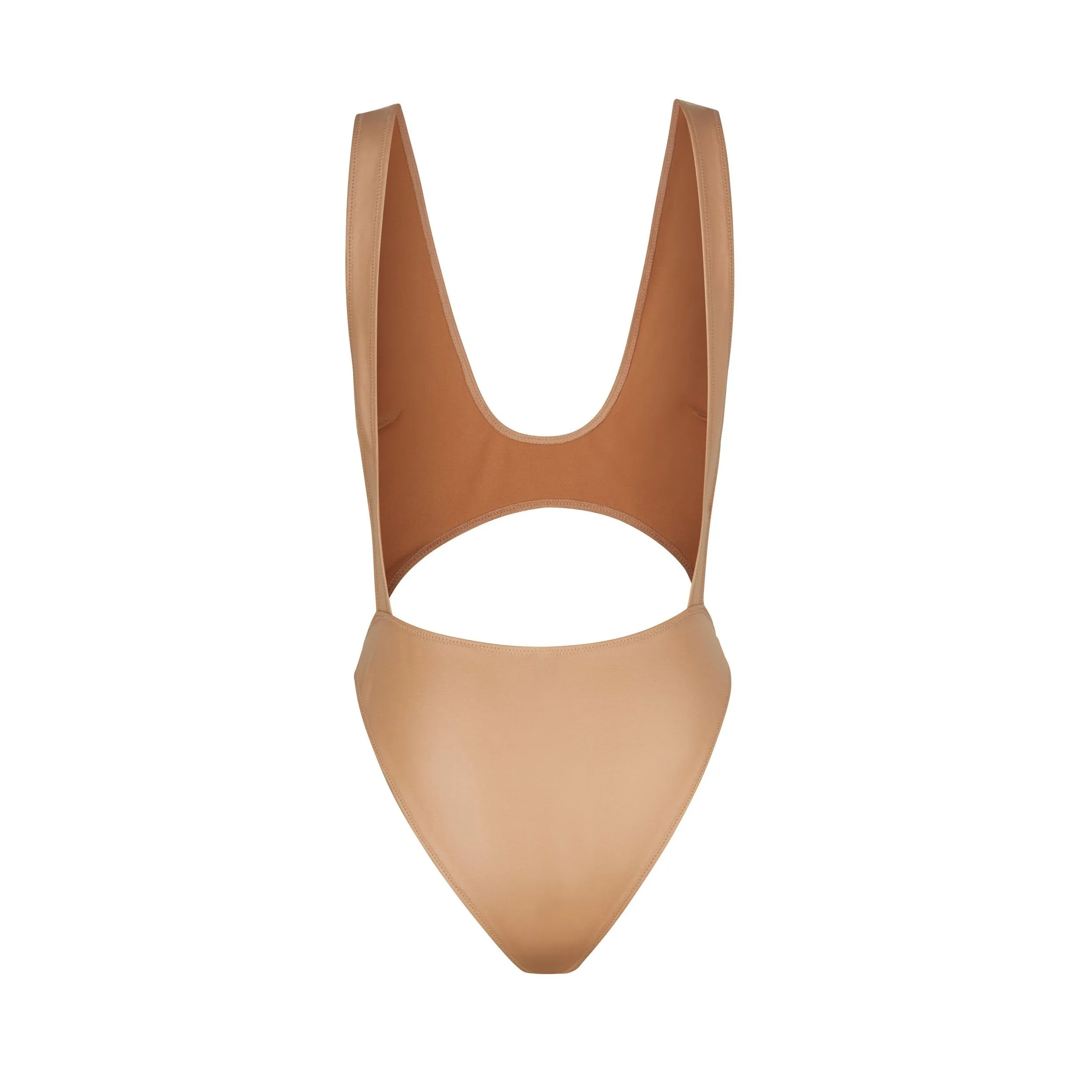 WET JERSEY CUT OUT BODYSUIT | OCHRE