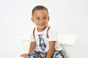 Whale cake smash, whale birthday outfit, Tie and suspenders bodysuit/shirt, boy summer outfit, whale outfit, ocean outfit, brown with whales