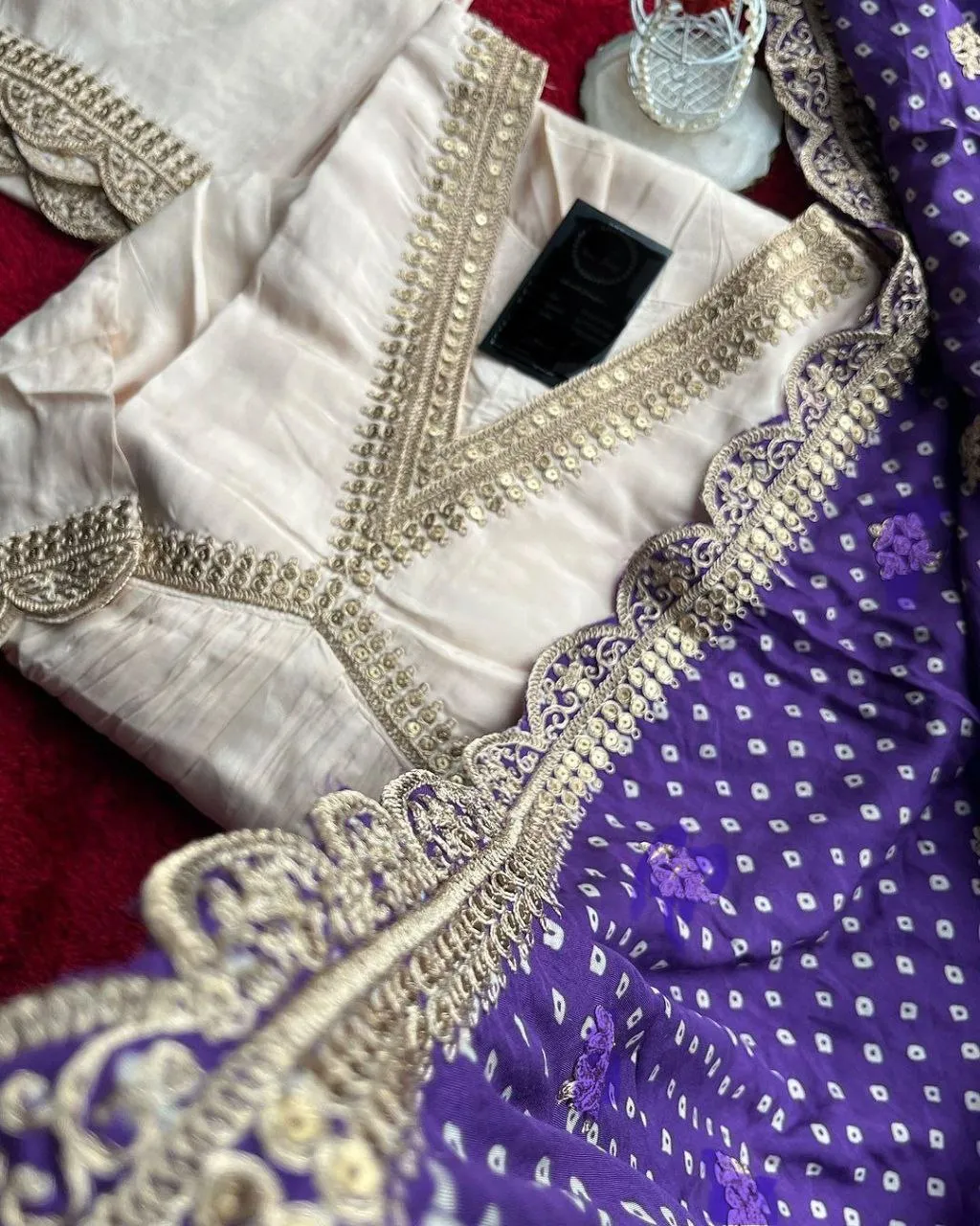 White Alia Cut Suit Set - Party Wear Dress with Gorgeous Dupatta & Pants