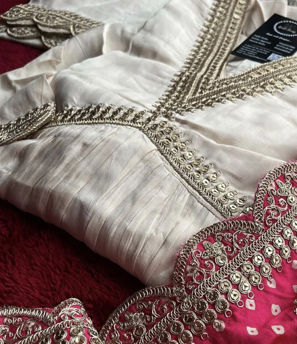 White Alia Cut Suit Set - Party Wear Dress with Gorgeous Dupatta & Pants