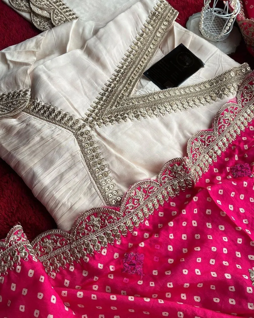 White Alia Cut Suit Set - Party Wear Dress with Gorgeous Dupatta & Pants
