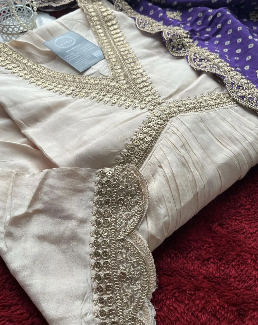 White Alia Cut Suit Set - Party Wear Dress with Gorgeous Dupatta & Pants