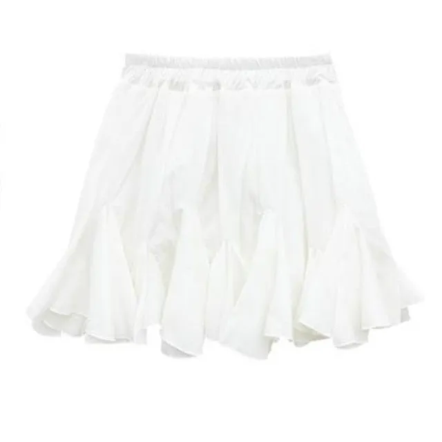 White Pleated Stylish Frill Mini Skirt