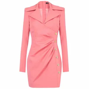 Women Long Sleeve Wrap Mini Dresses