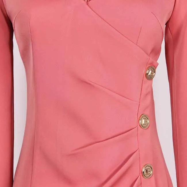 Women Long Sleeve Wrap Mini Dresses