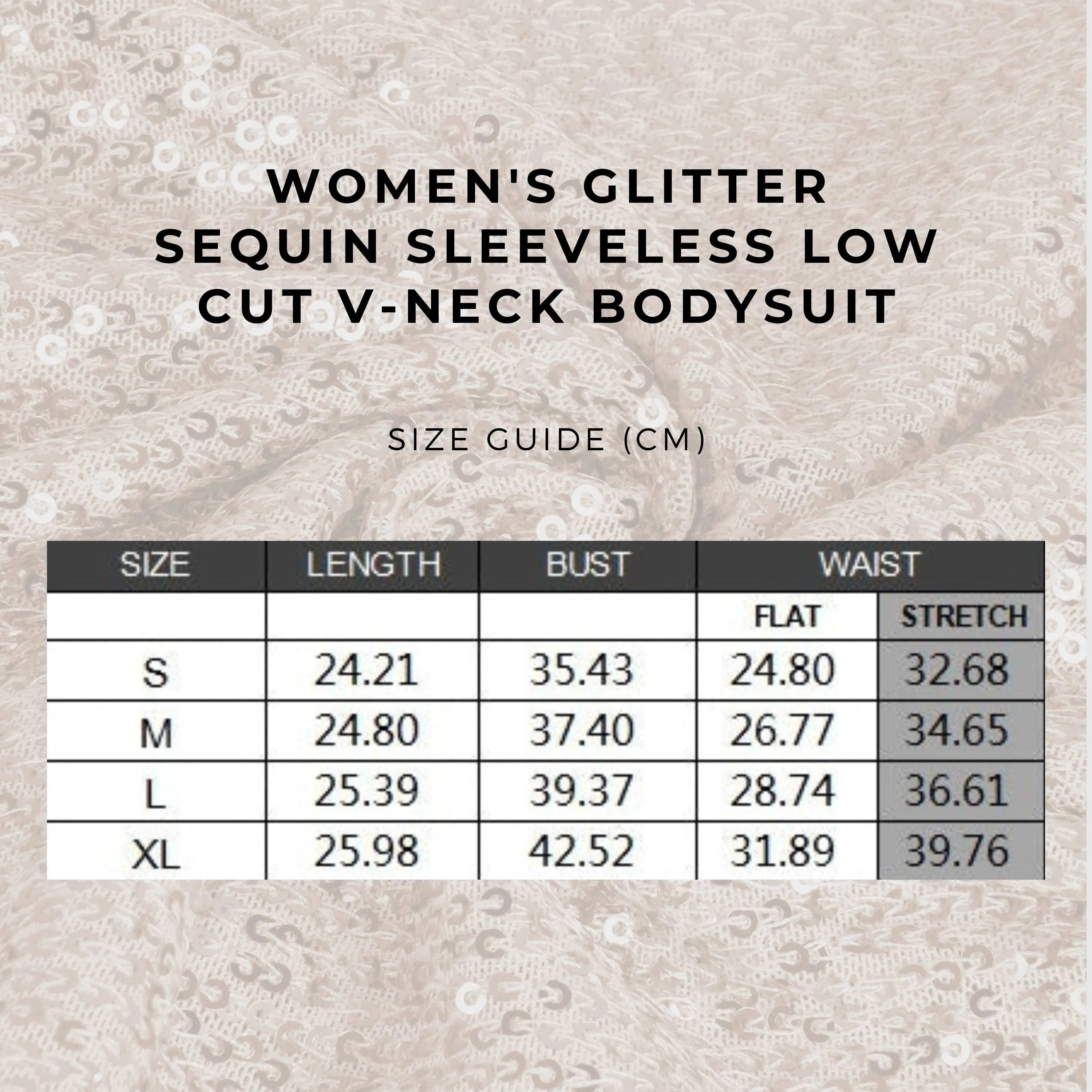 Women's Glitter Sequin Sleeveless Low Cut V-Neck Bodysuit
