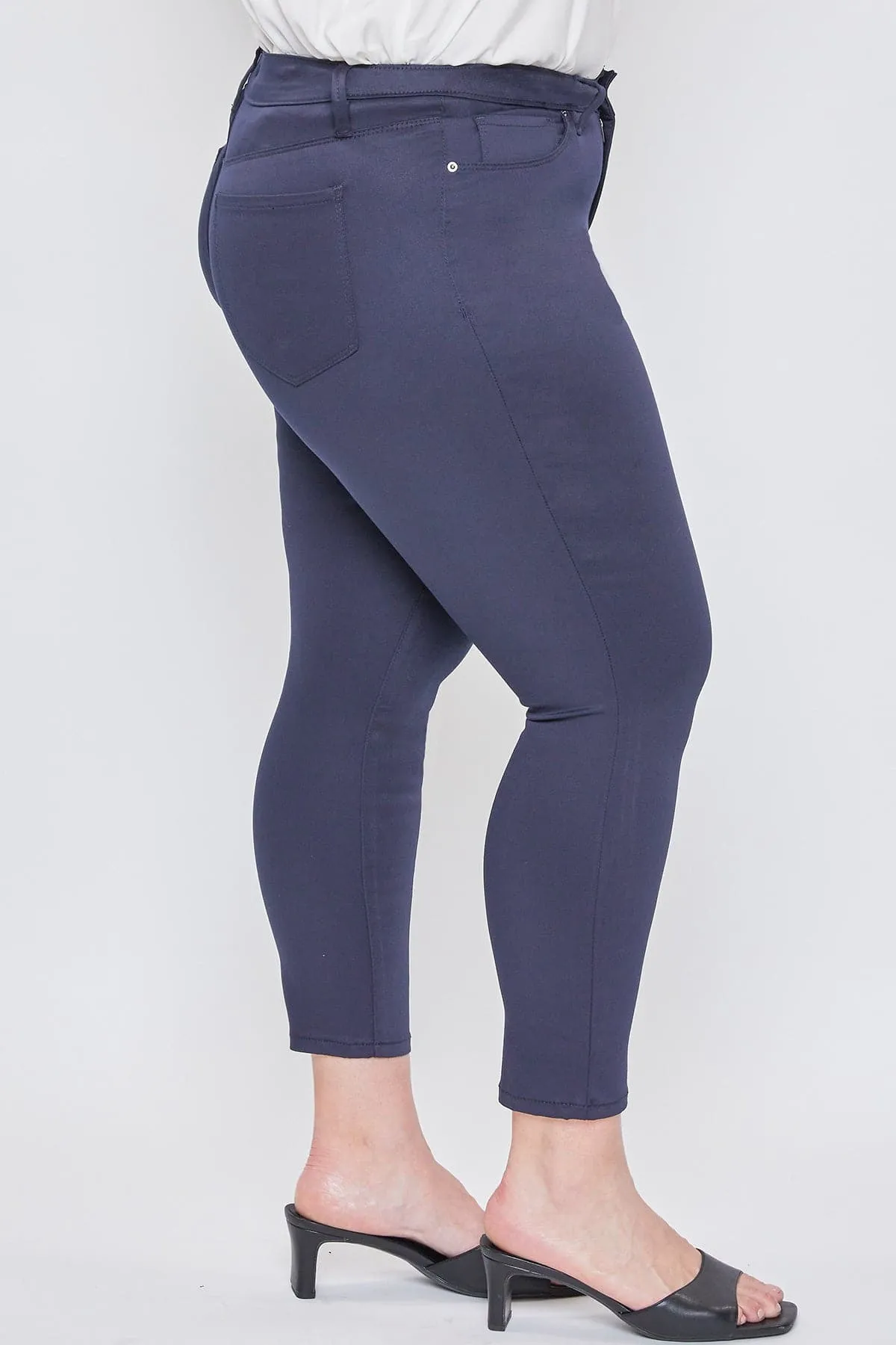 Women's Plus Size Mid Rise Hyperstretch Ankle Pants, Navy