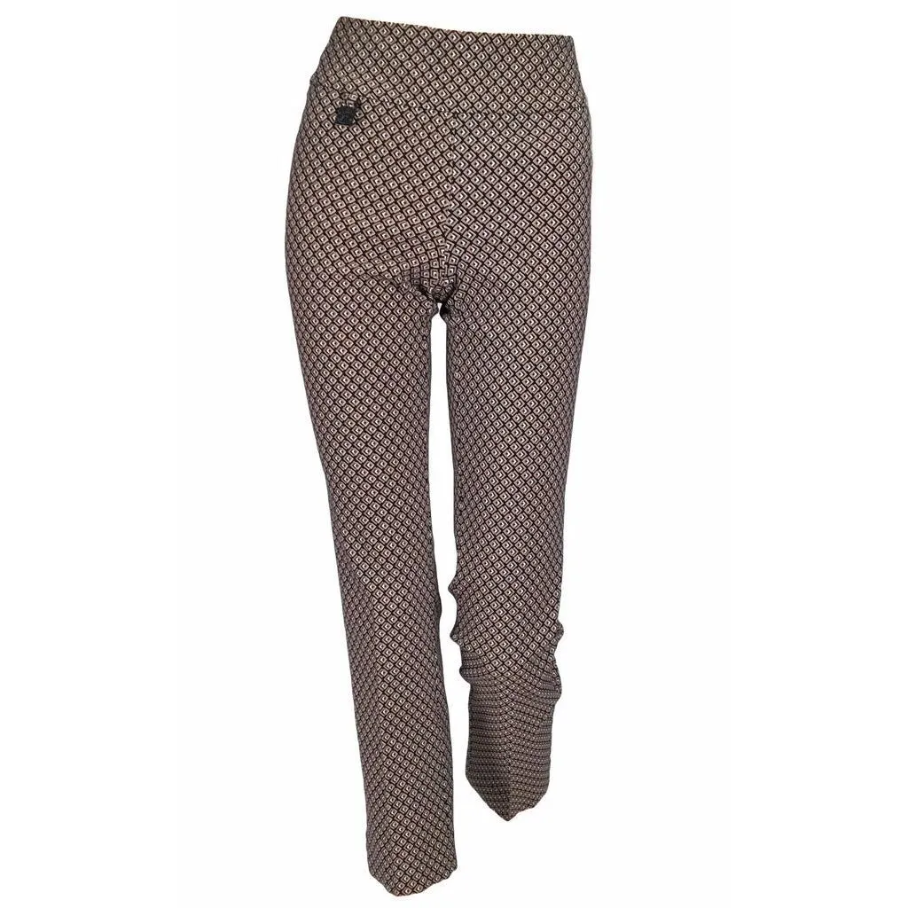 Women's Raffinalla | Slimming Pull On Comfort Pant | Black Geometric