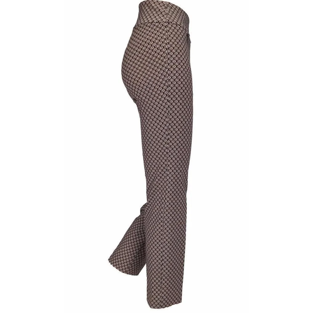 Women's Raffinalla | Slimming Pull On Comfort Pant | Black Geometric