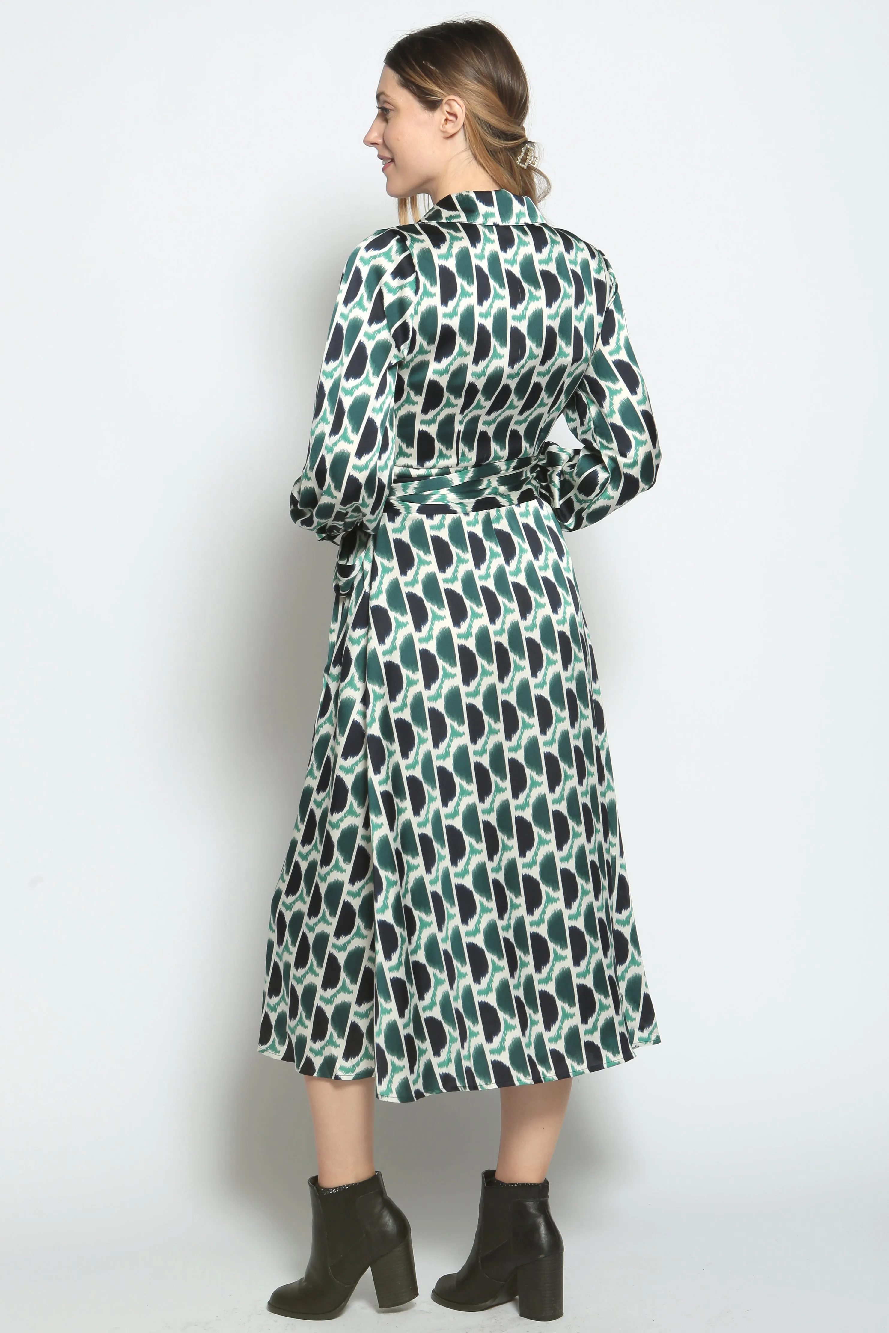 Wrap Shirt Midi Dress